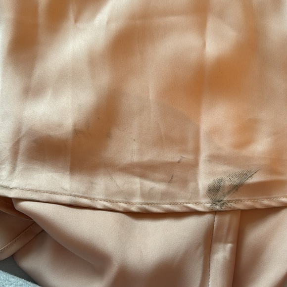 Lulu’s Satin Sleeveless Mock Neck Maxi Dress in Champagne/Blush - Picture 12 of 12